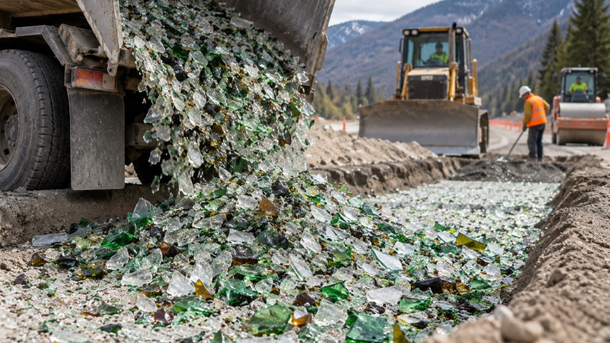 300 ton camı çöpe atmak yerine yolun altına serdiler: Sonuç herkesi şaşırttı