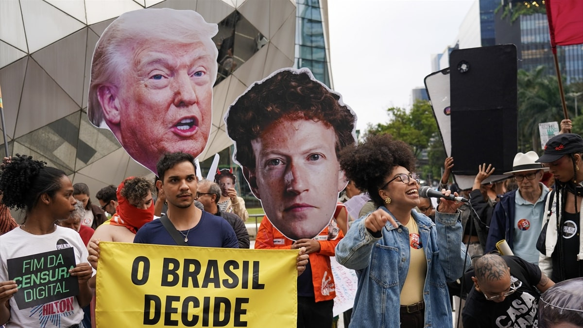 Brezilya'da Lula taraftarları Zuckerberg ve Musk'ı protesto etti: Trump da nasibini aldı