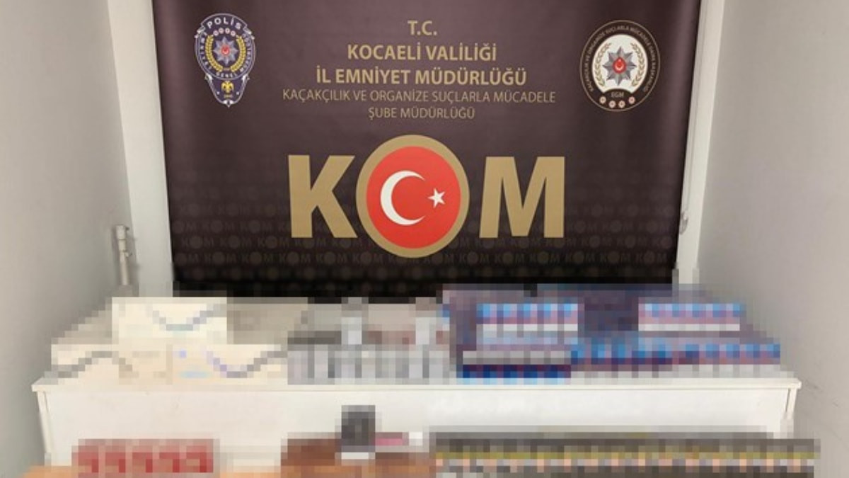 Kocaeli'de bin 410 paket kaçak sigara ve 90 paket tütün ele geçirildi